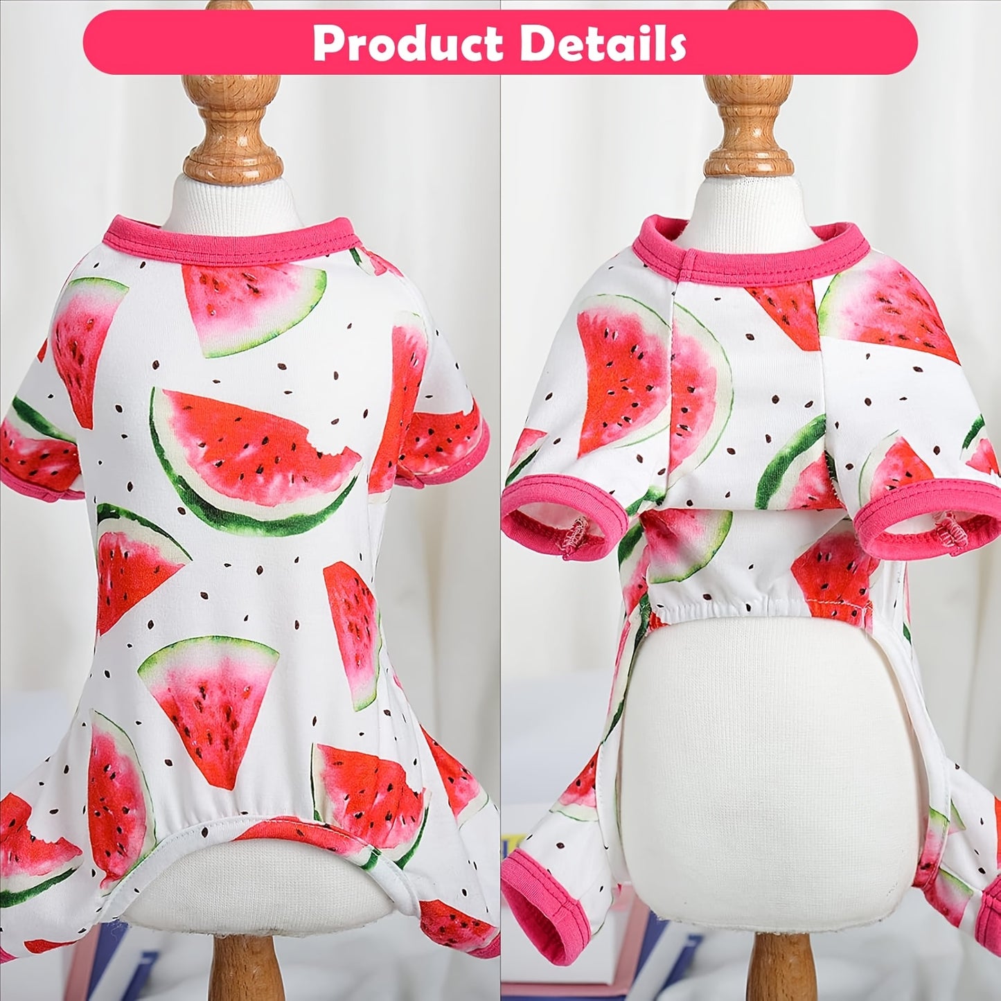 2pc Adorable Avocado & Watermelon Dog Pajamas