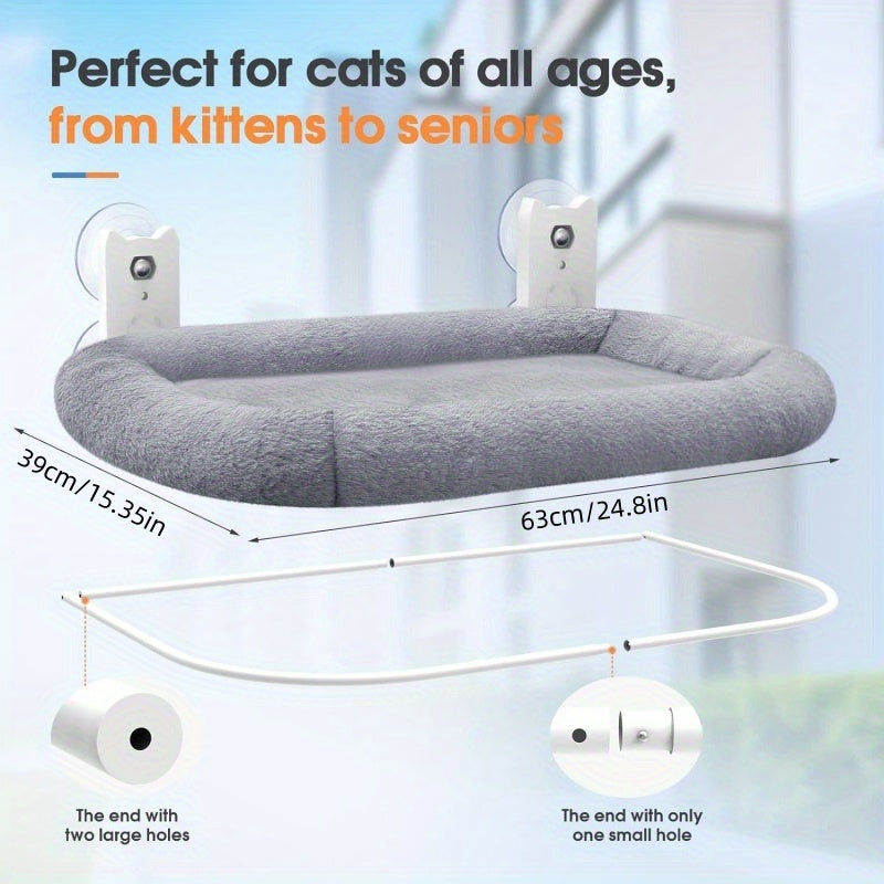 Sunbathing Cat Window Hammock With 4 Strong Suction Cups