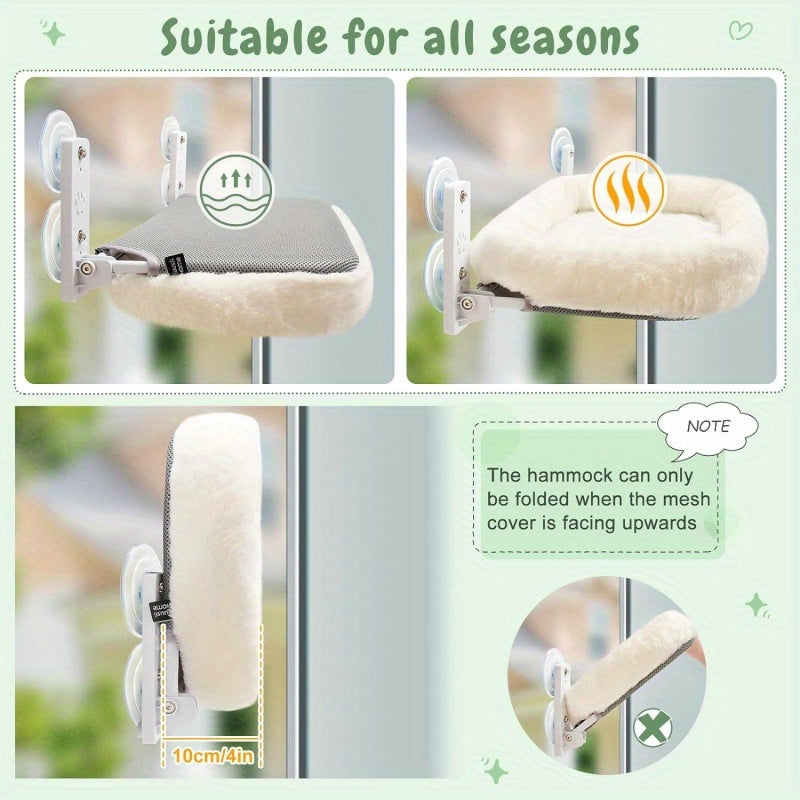 Sunbathing Cat Window Hammock With 4 Strong Suction Cups