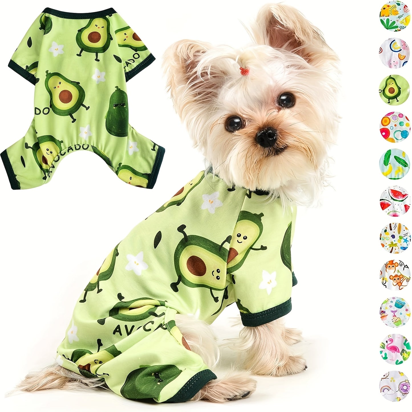 2pc Adorable Avocado & Watermelon Dog Pajamas