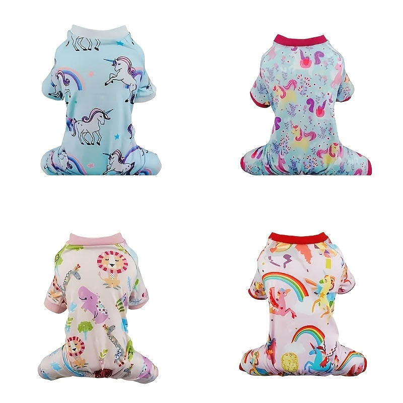 4pcs Dog Pajamas or Cat Pajamas - Machine Washable, All Season Comfort