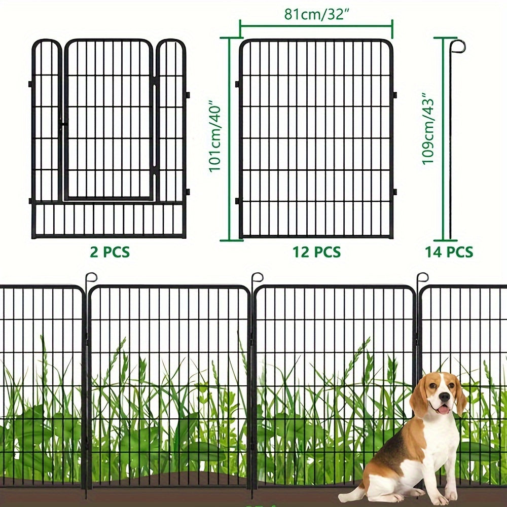 Sturdy Metal Dog Fence - Rust-Proof, Weatherproof for Large & Medium Dogs