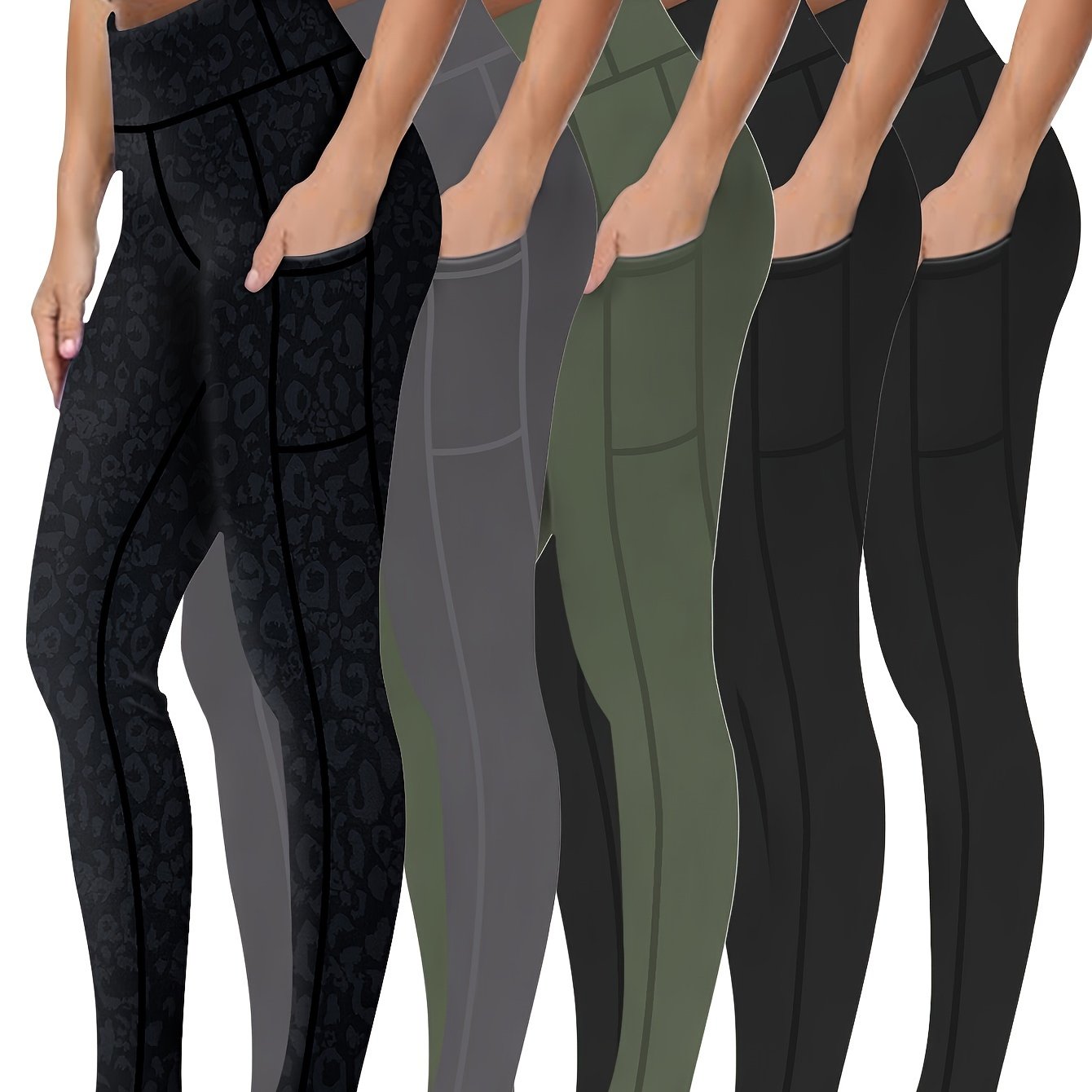 Five Piece Set Oversized Womens Sports Leggings Everyday