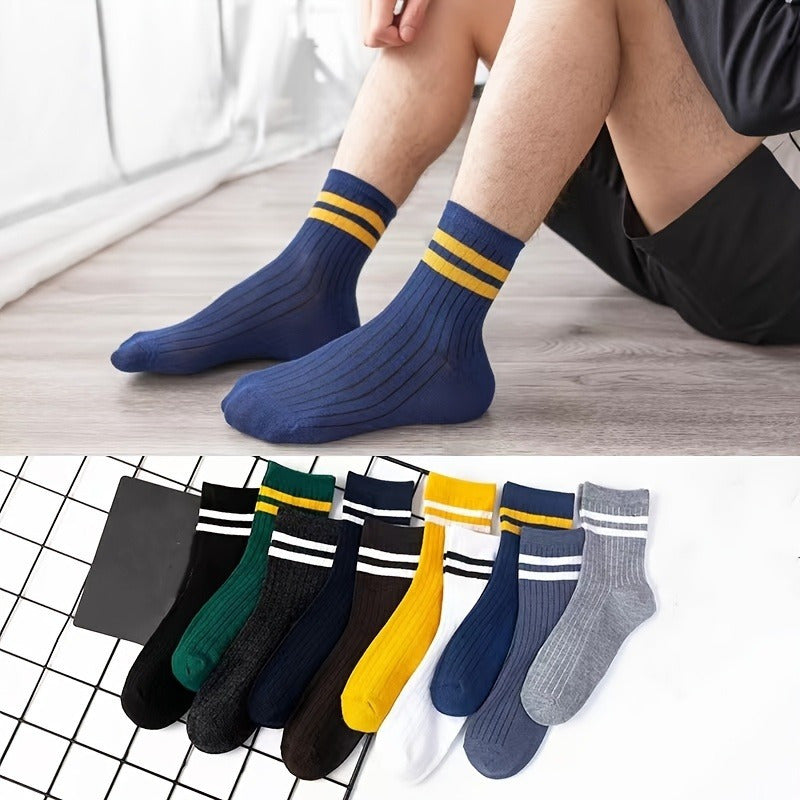 Mens Mid Tube Sports Socks Sweat Absorbing Odor Proof