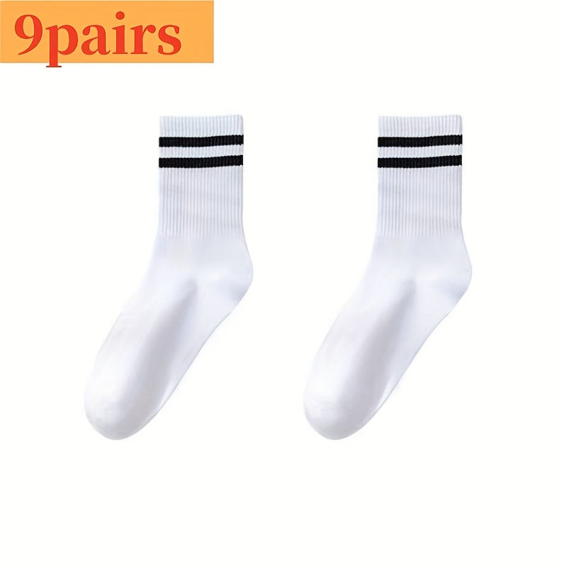 Women’s Athletic Socks 9 Pair Odor Control Quick-Dry Non-Slip Grip