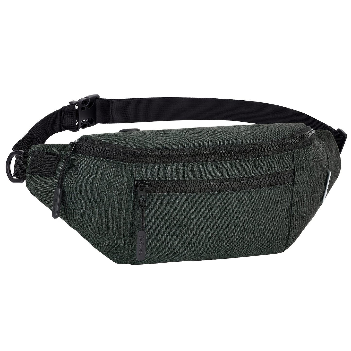 Nylon Waist Pack With Zipper Closure And Hands Free Strap