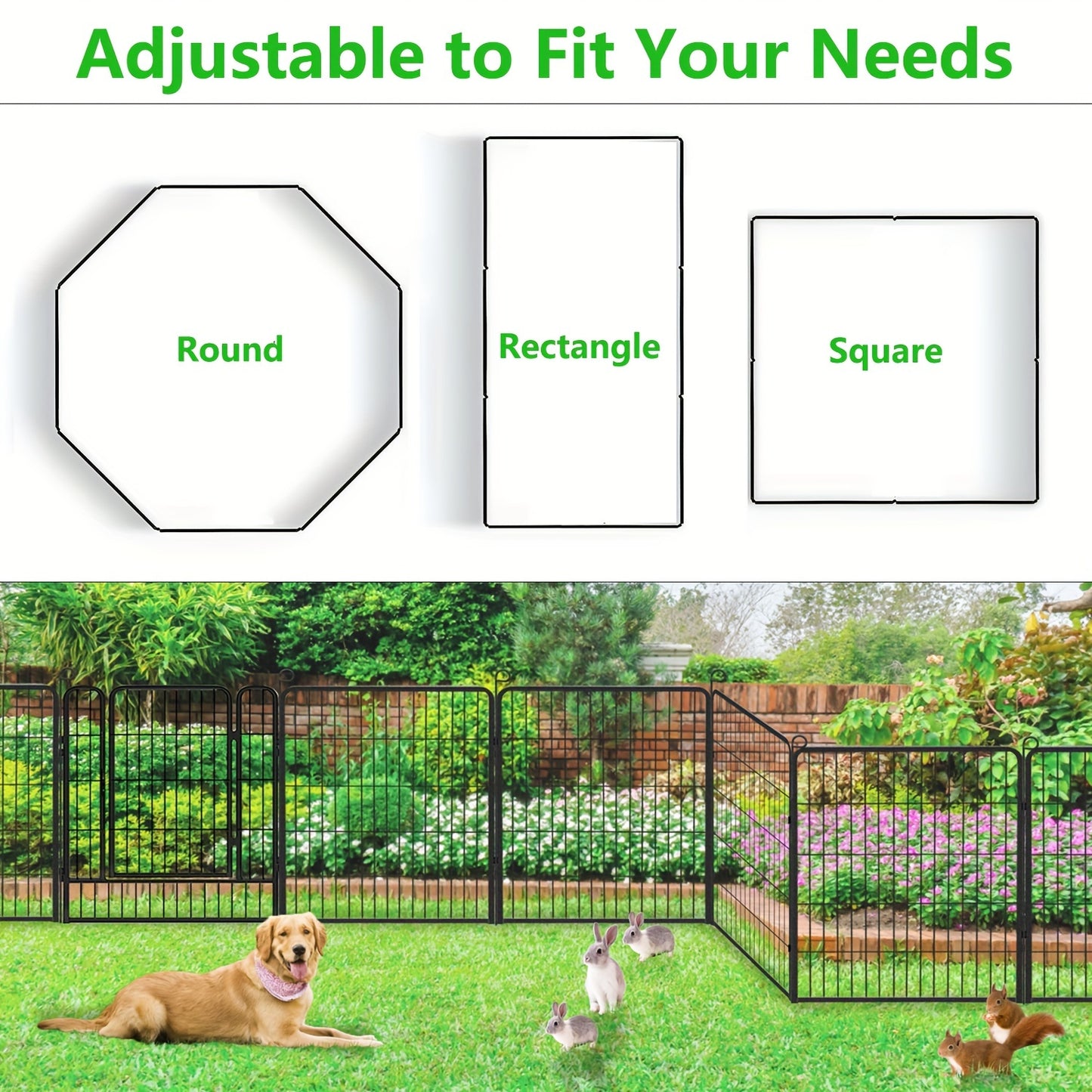 Sturdy Metal Dog Fence - Rust-Proof, Weatherproof for Large & Medium Dogs