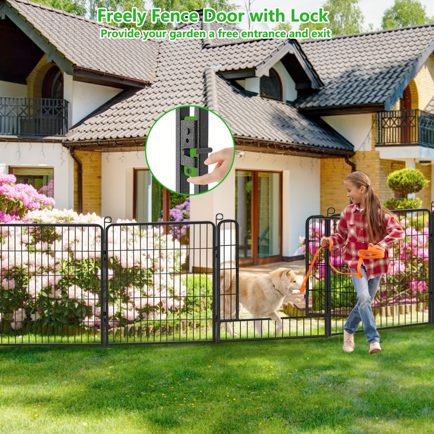 Sturdy Metal Dog Fence - Rust-Proof, Weatherproof for Large & Medium Dogs
