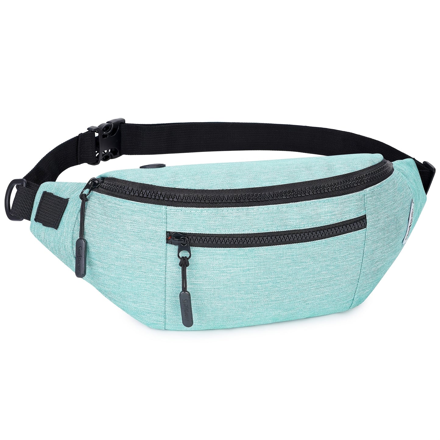 Nylon Waist Pack With Zipper Closure And Hands Free Strap