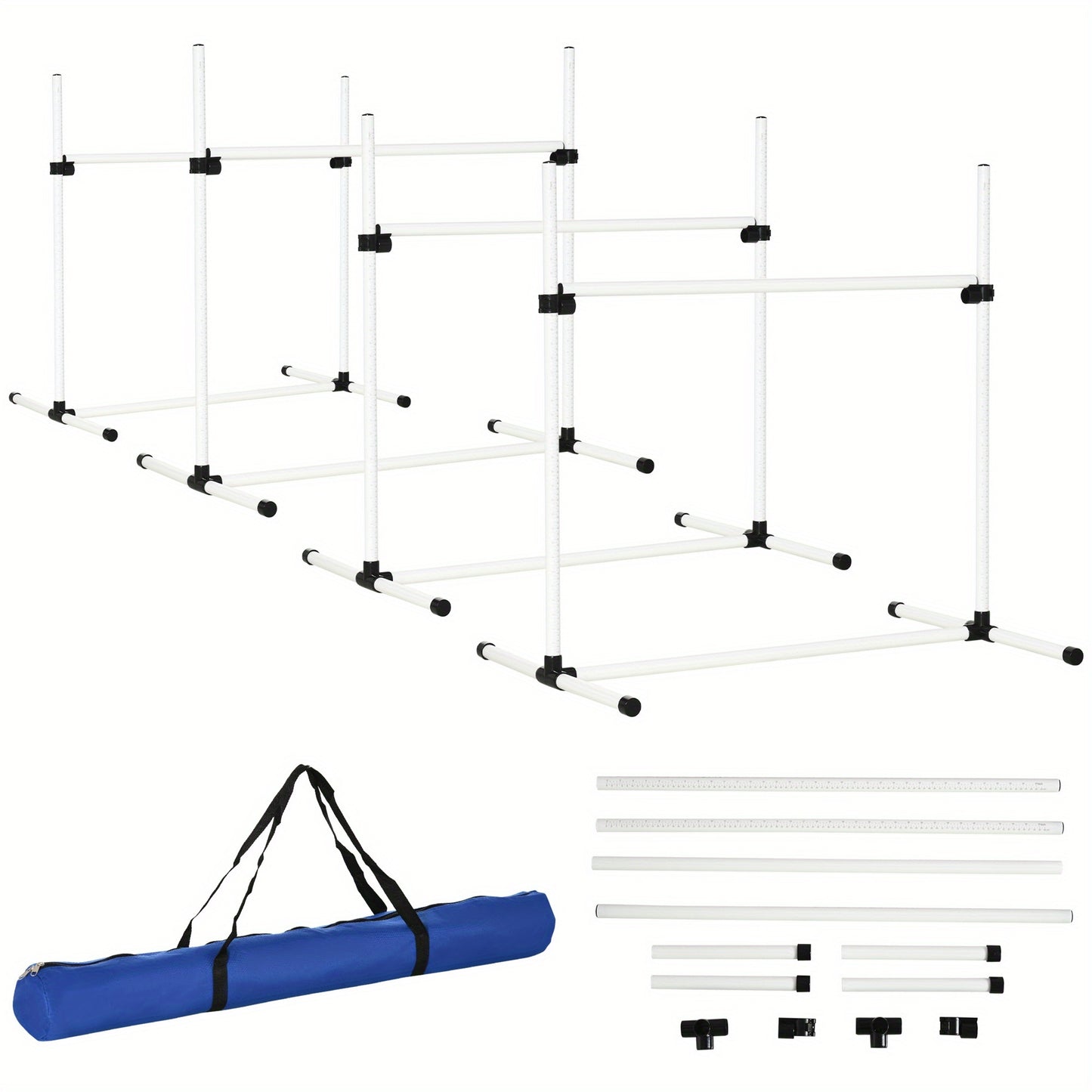 4 Piece Dog Agility Training Equipment with Adjustable Height