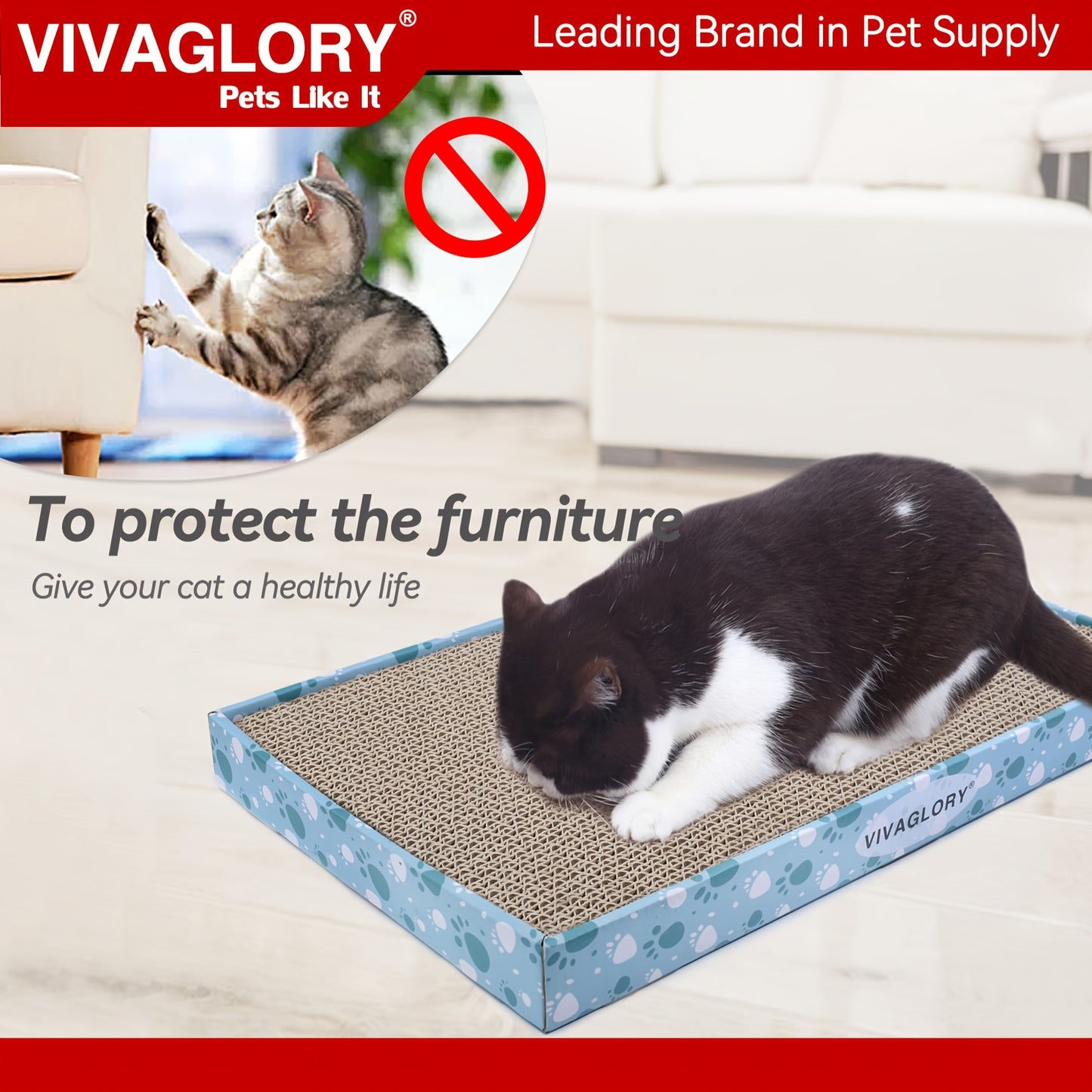 Reversible Cat Scratching Board Dual Sided Wall Mounted