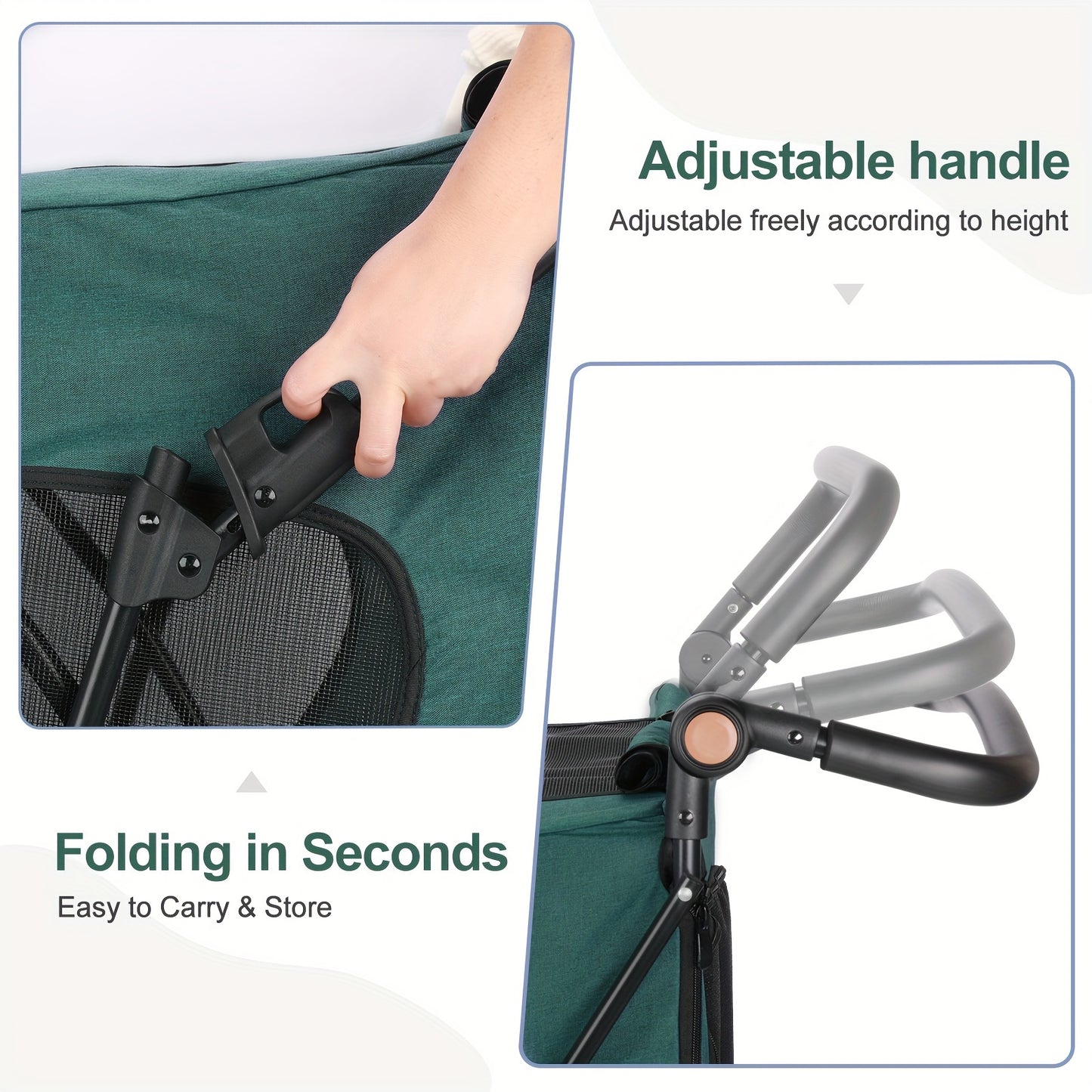 Pet Stroller for Small Dogs Cats, Up to 33 LBS