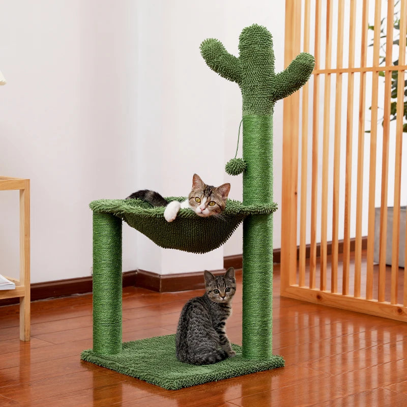 Cactus Cat Tree Toy with Ball & Scratching Post
