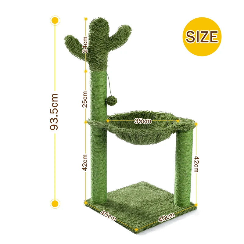 Cactus Cat Tree Toy with Ball & Scratching Post