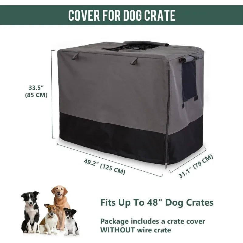 Dog Crate Cover 48 Inch Durable 600D Canvas Water Resistant