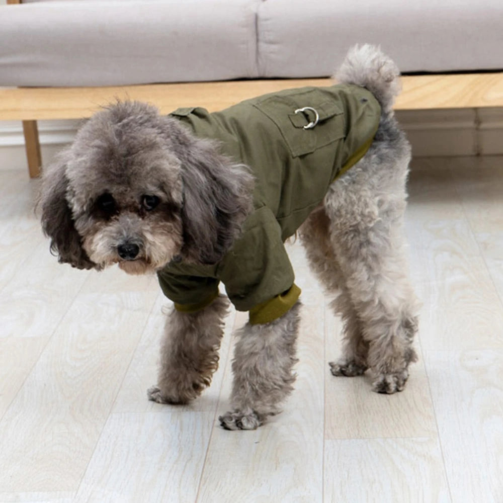 Winter Windproof Dog Jacket With Harness For Small Medium Large Dog