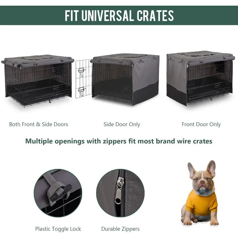 Dog Crate Cover 48 Inch Durable 600D Canvas Water Resistant