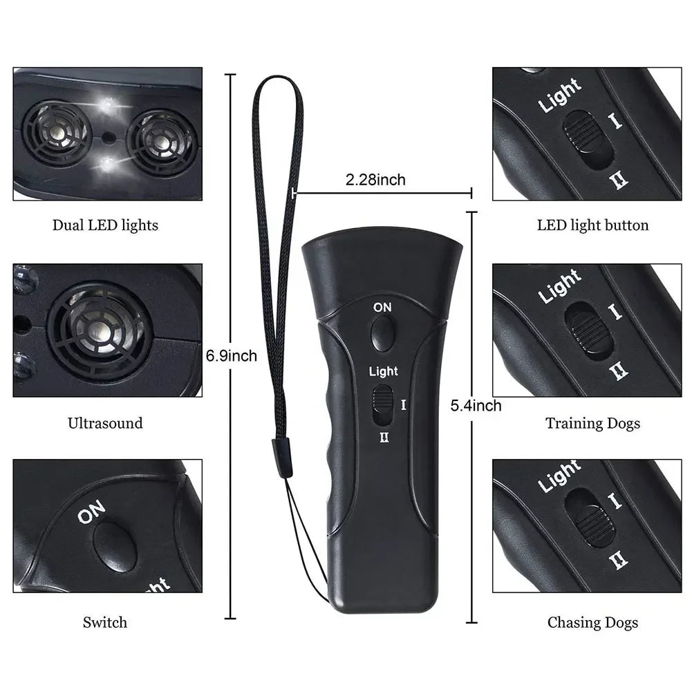 Portable Ultrasonic Dog Trainer With LED Indicator Light