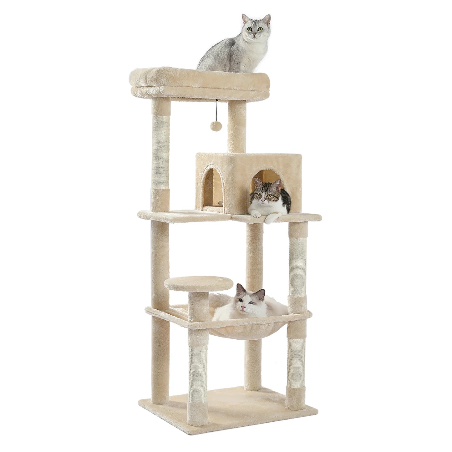 Multi-Level Cat Tree With Cozy Perches Stable Scratch Board