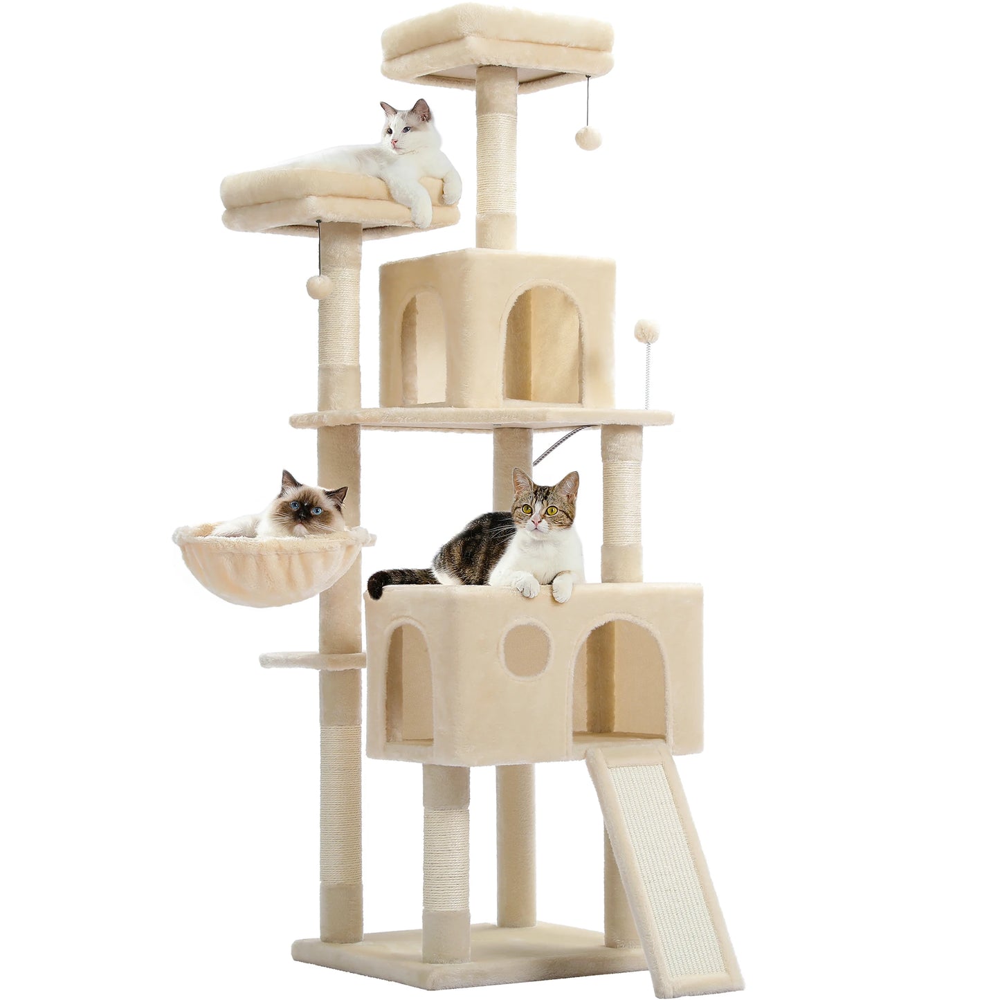 Multi-Level Cat Tree With Cozy Perches Stable Scratch Board