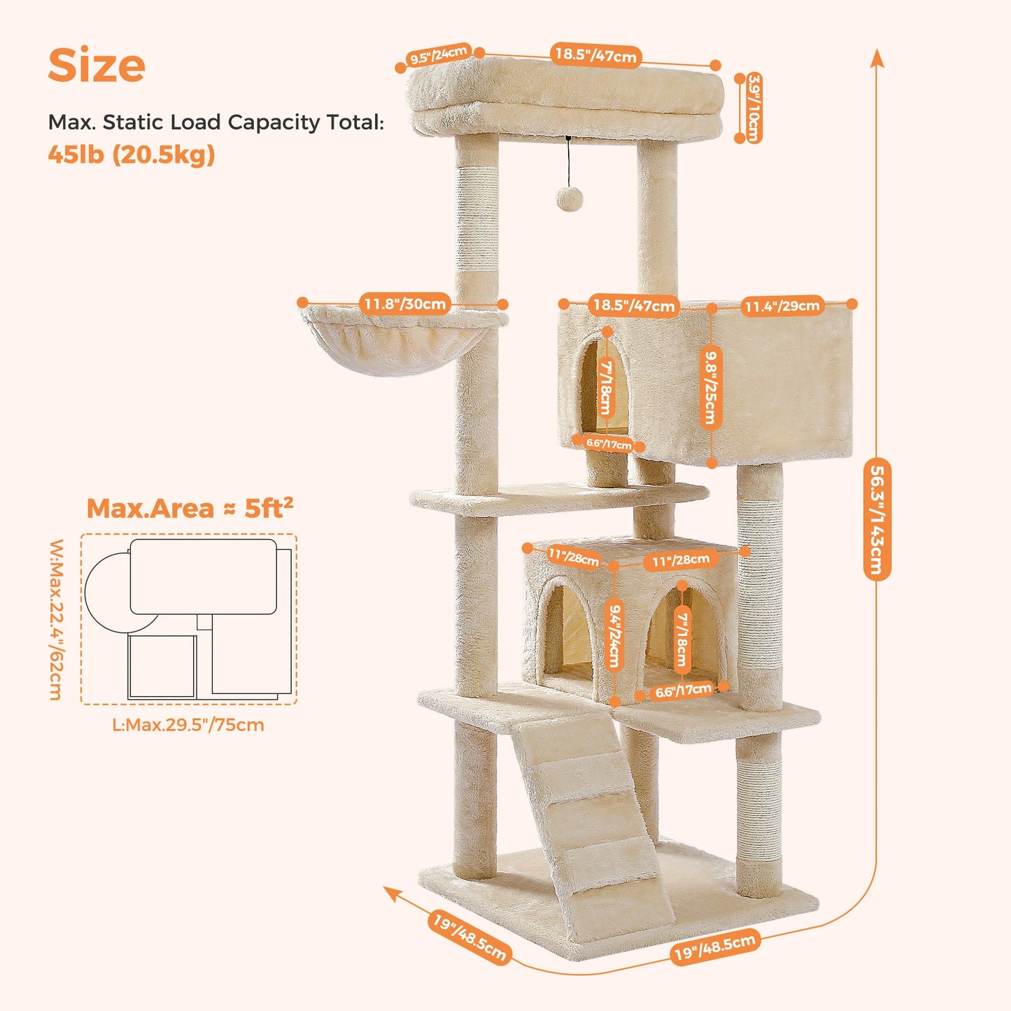 Multi-Level Cat Tree With Cozy Perches Stable Scratch Board