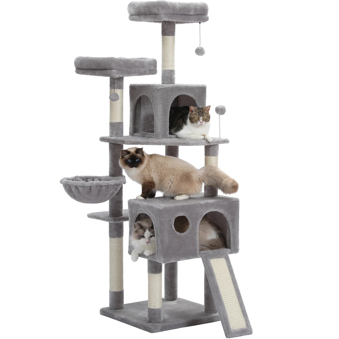 Multi-Level Cat Tree With Cozy Perches Stable Scratch Board