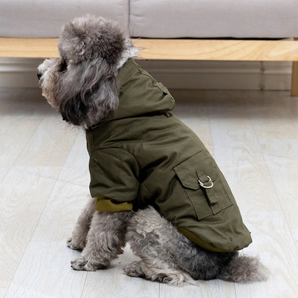 Winter Windproof Dog Jacket With Harness For Small Medium Large Dog