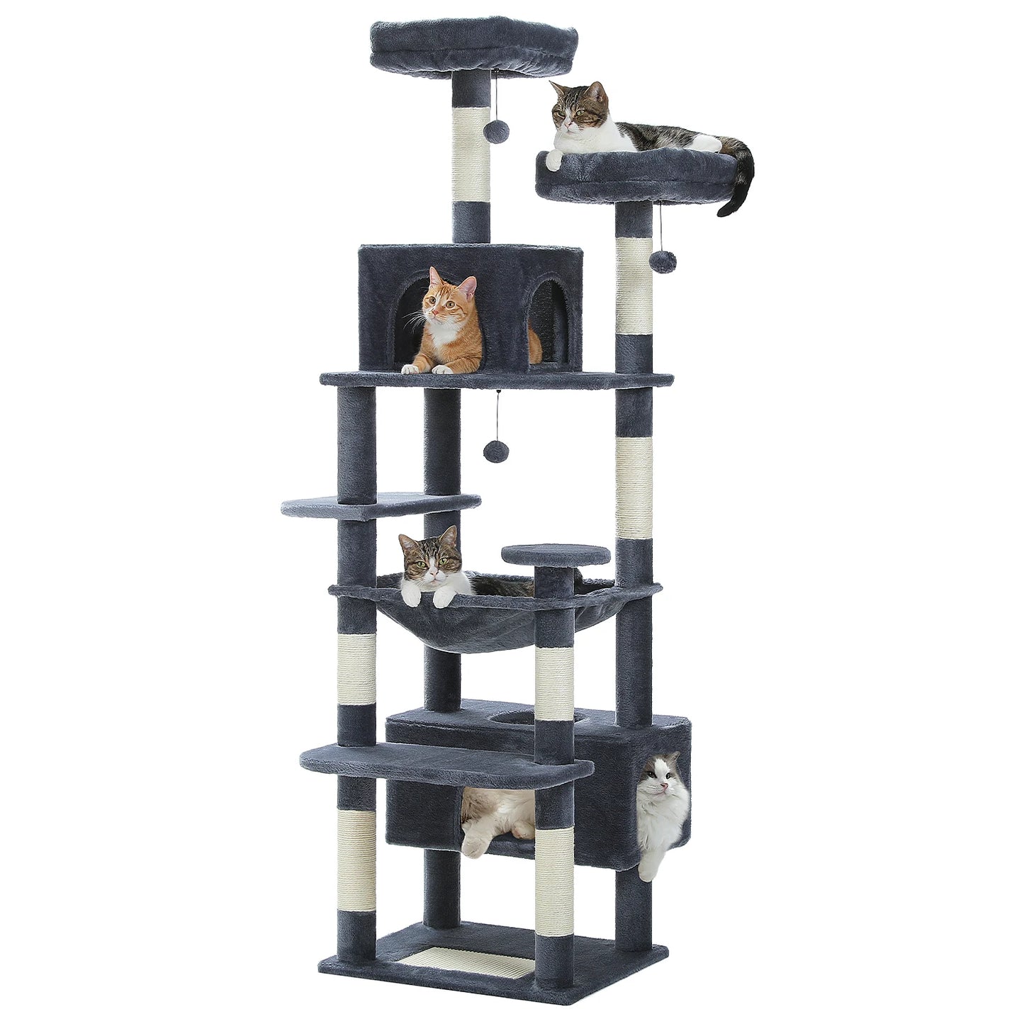 Large Cat Tree And Tower For Indoor Cats With Hammocks