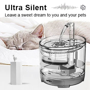 Cat Water Fountain 1.5L Automatic Pet Drinking Fountain with Replacement Faucet Kit