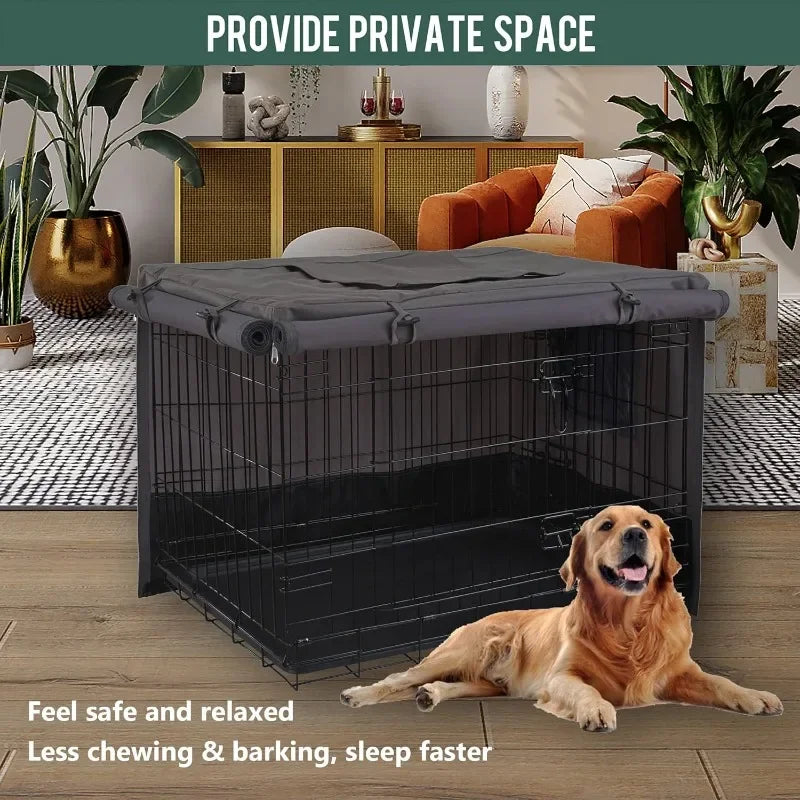 Dog Crate Cover 48 Inch Durable 600D Canvas Water Resistant