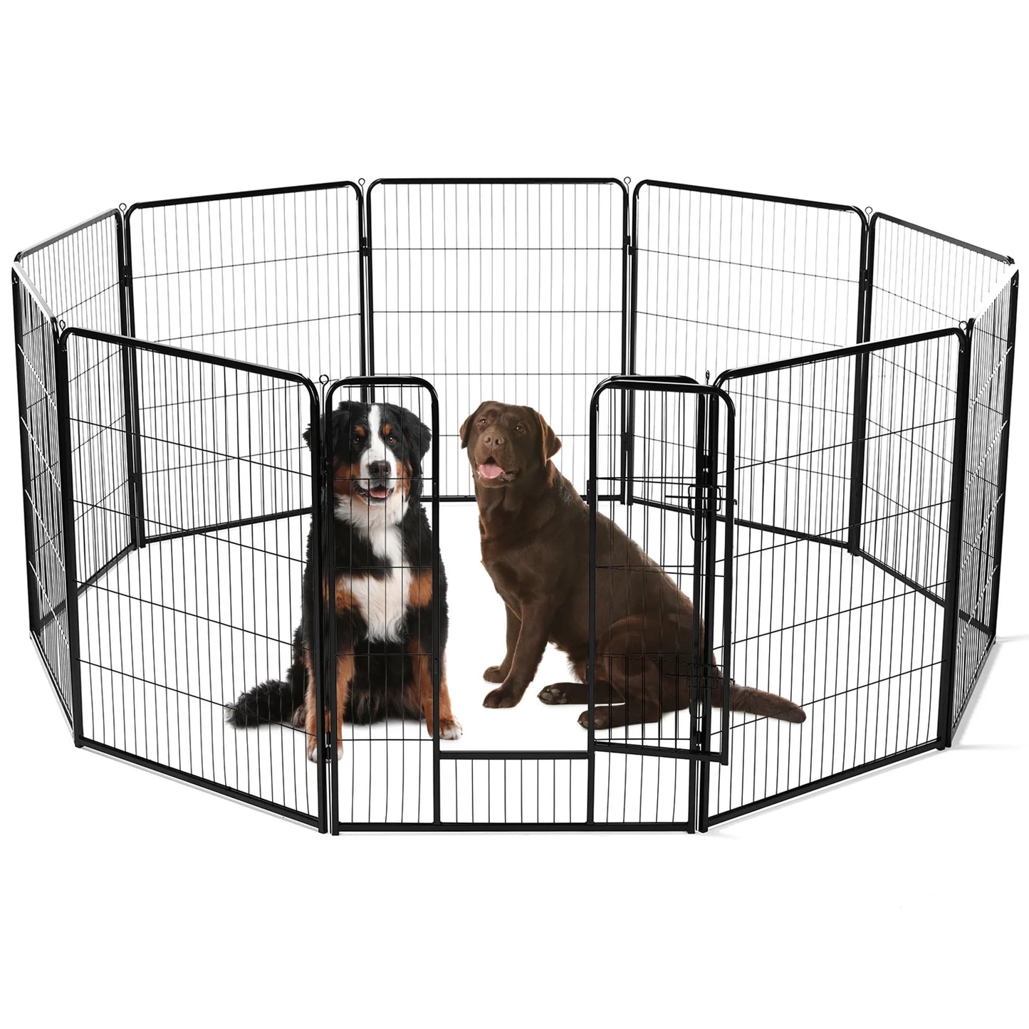 8 Panel Heavy Duty Metal Dog Pen Indoors Outdoors Versatile