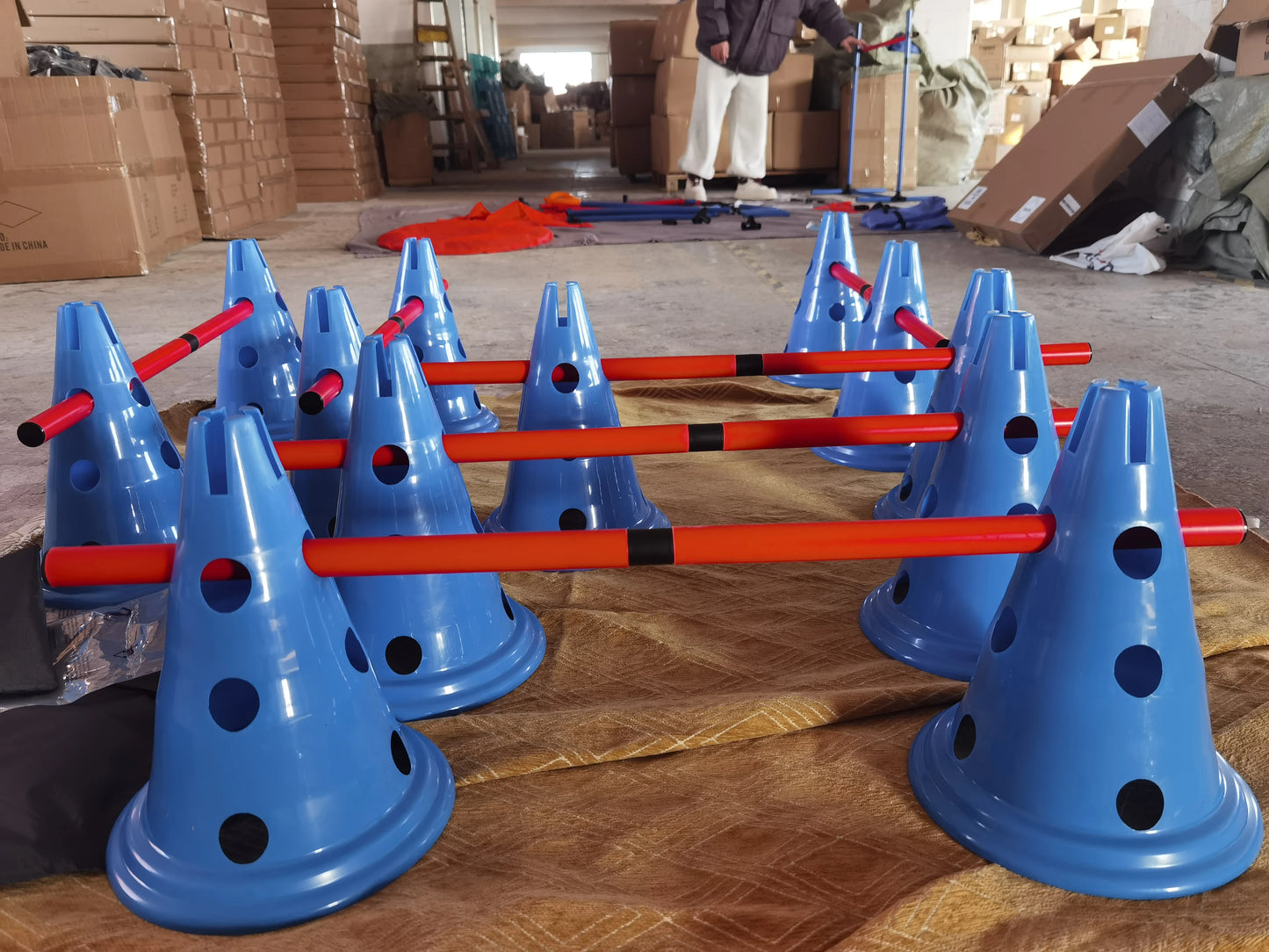 Dog Agility Cone Set 12 Cones And 6 Poles For Training