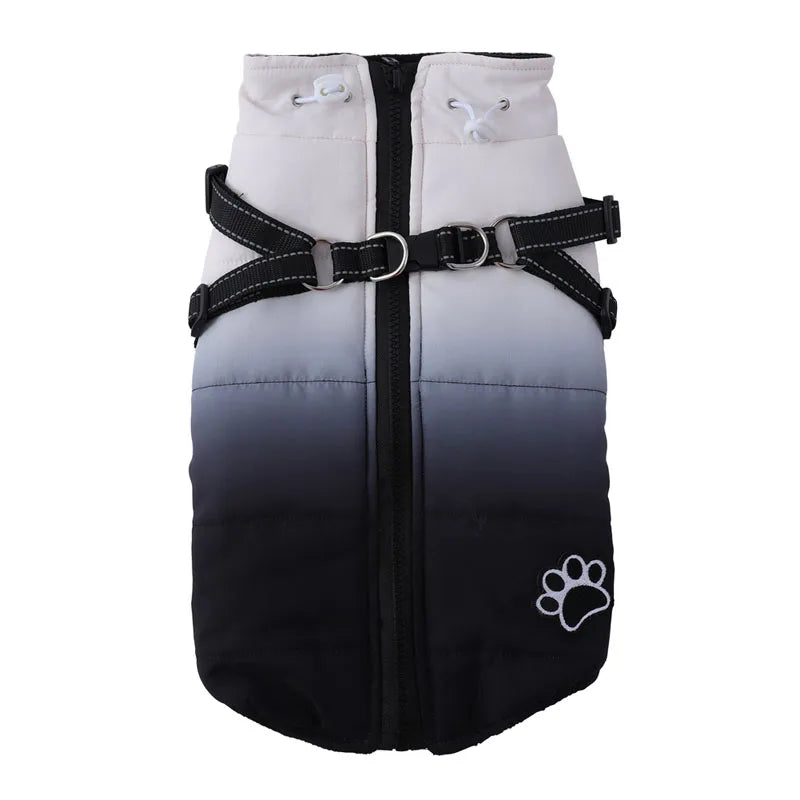 Warm Dog Jacket With Harness and Zipper