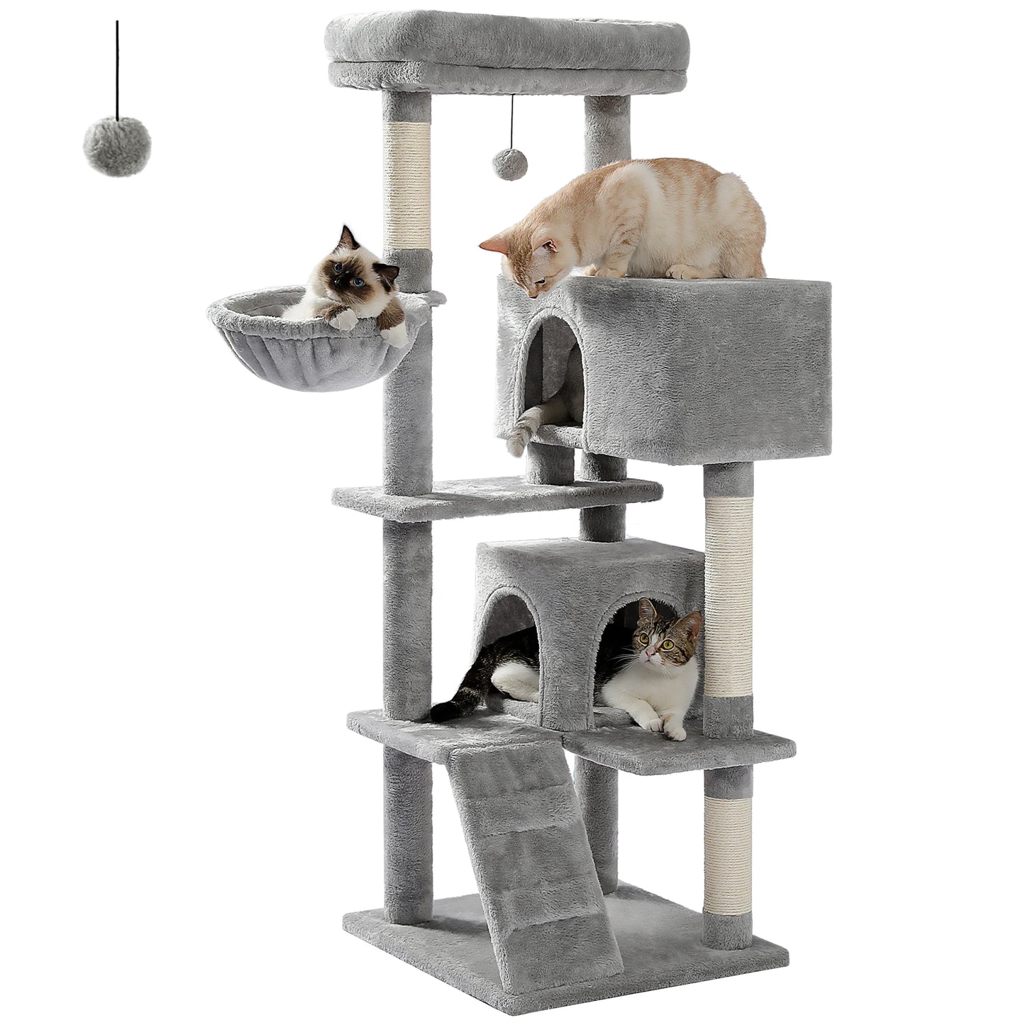 Multi-Level Cat Tree With Cozy Perches Stable Scratch Board