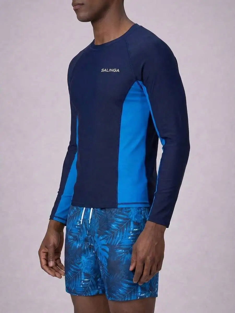 Men's Long Sleeve Rash Guard And Swim Shorts For Surfing