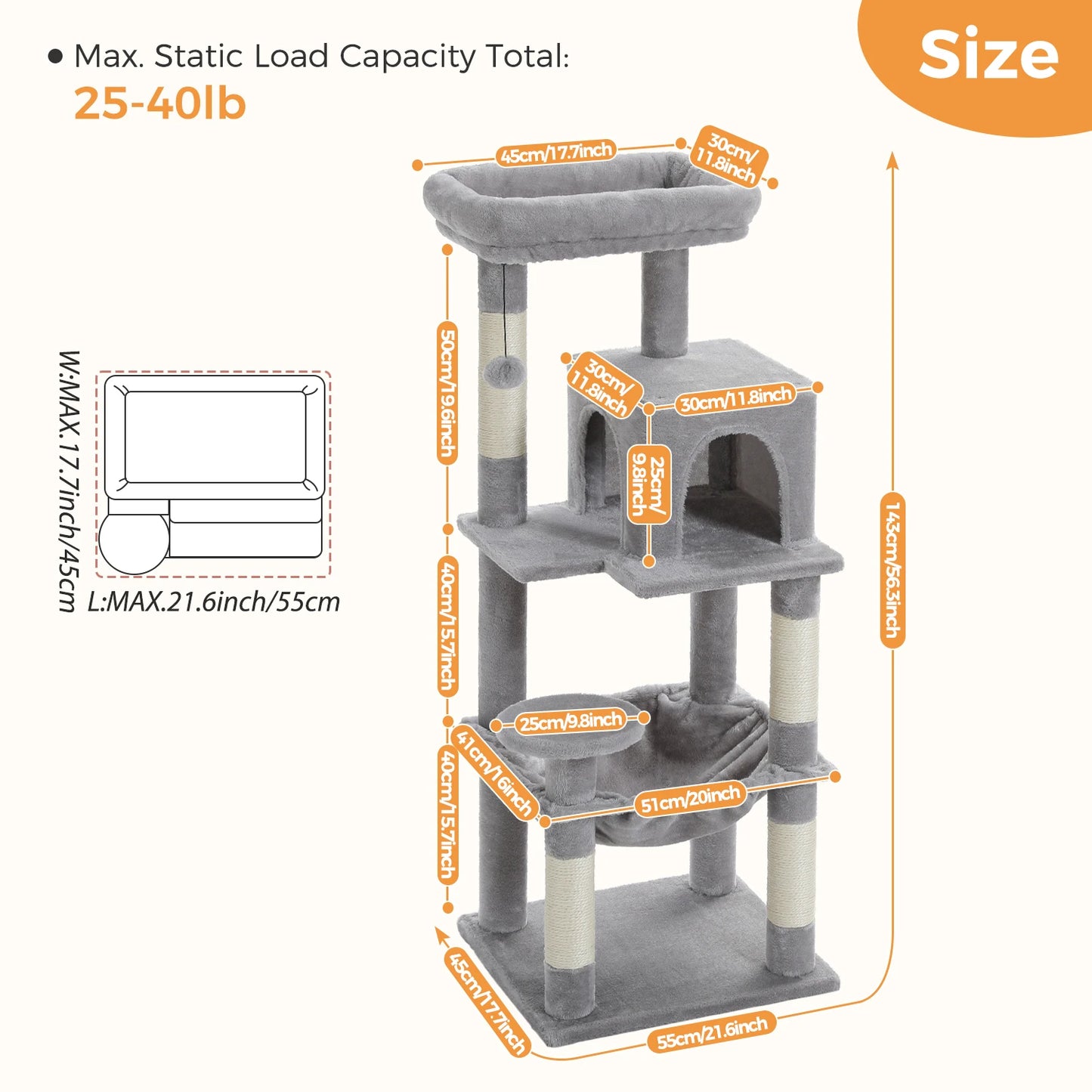 Multi-Level Cat Tree With Cozy Perches Stable Scratch Board