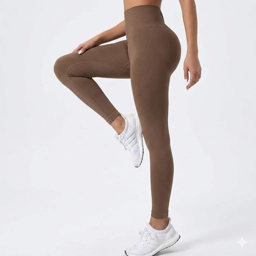 Seamless Mid Waist Yoga Pants For Running And Gym Training