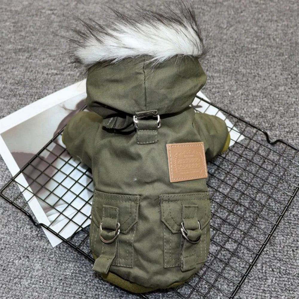 Winter Windproof Dog Jacket With Harness For Small Medium Large Dog