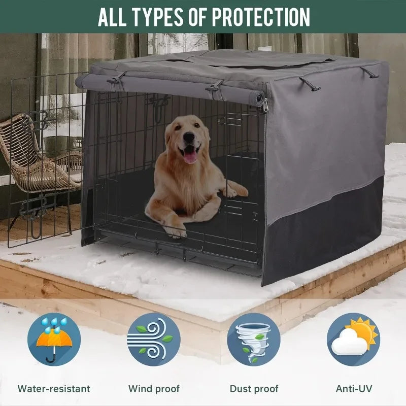 Dog Crate Cover 48 Inch Durable 600D Canvas Water Resistant