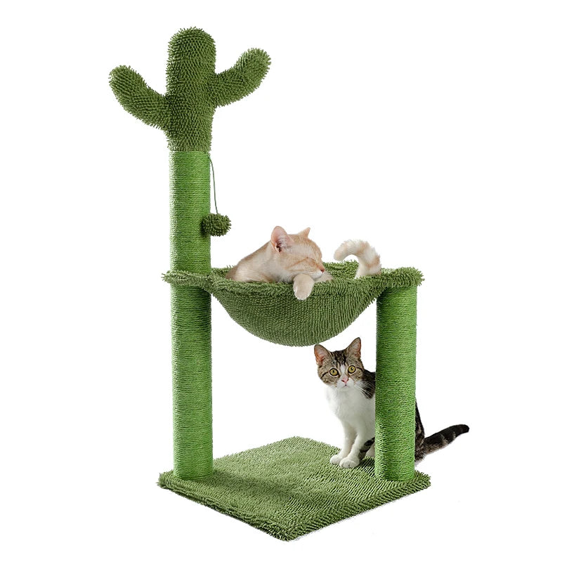 Cactus Cat Tree Toy with Ball & Scratching Post