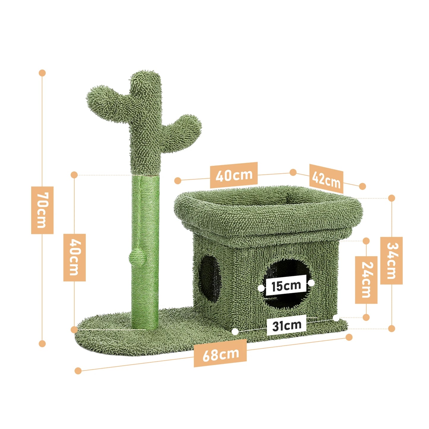 Cactus Cat Tree Toy with Ball & Scratching Post