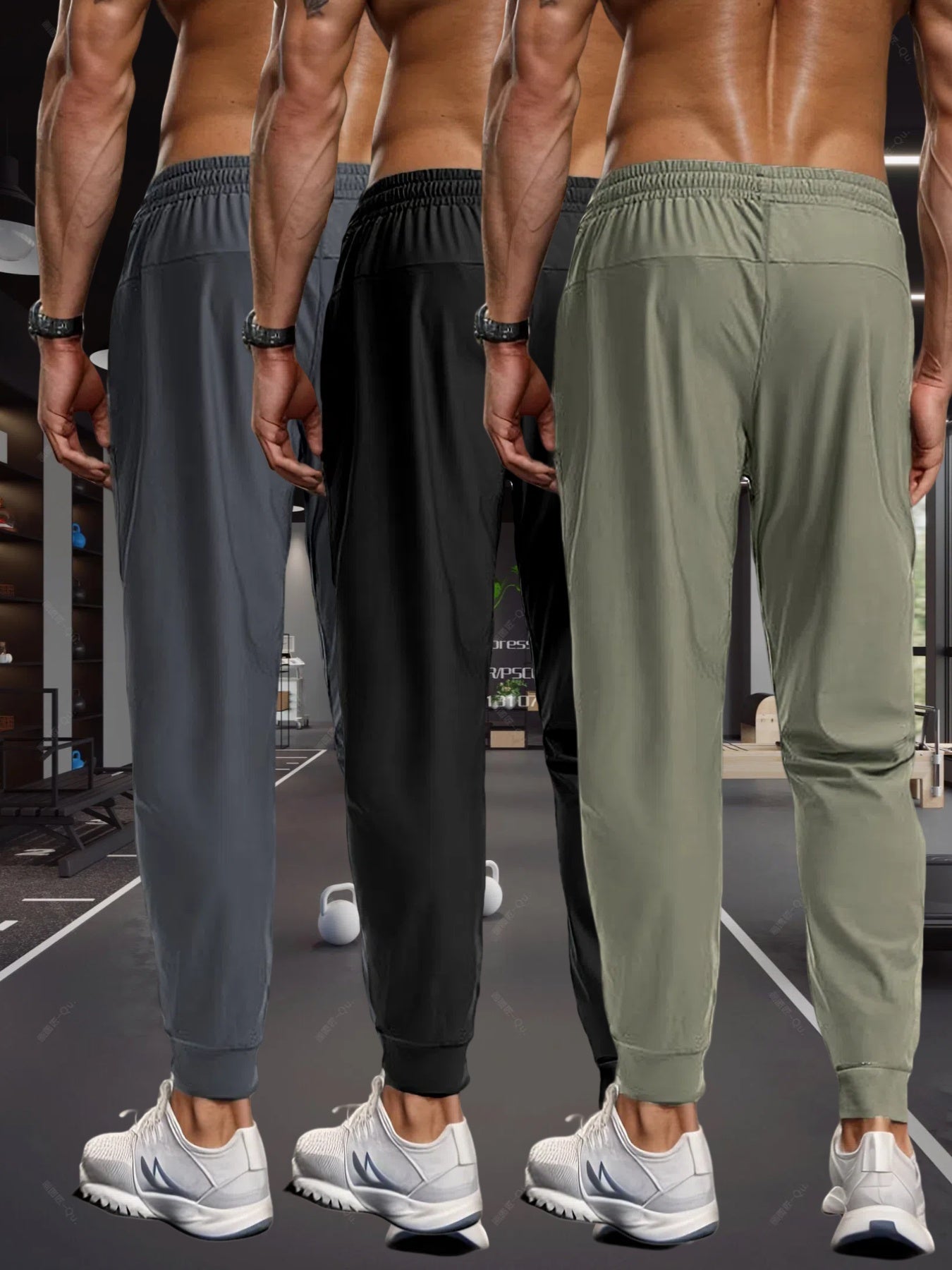 Men's Breathable Stretch Joggers With Zipper Pockets