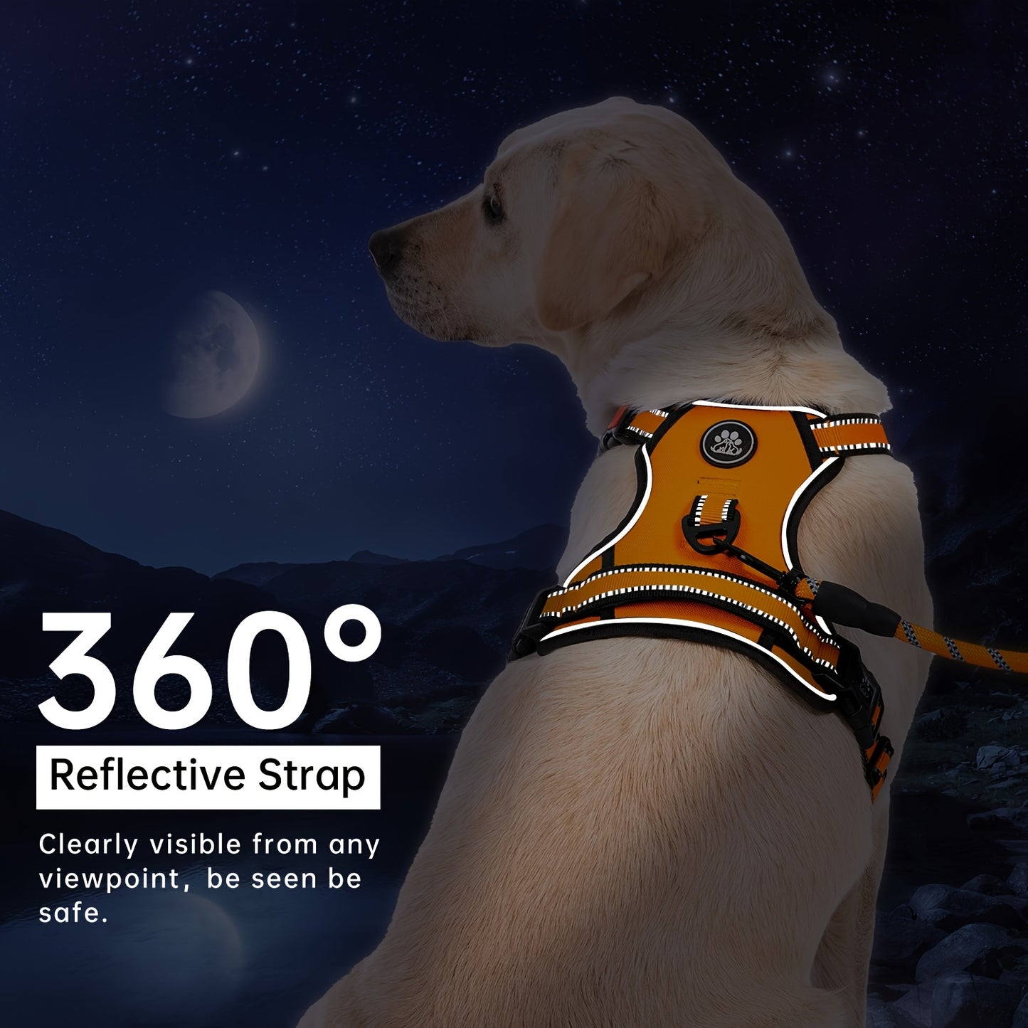 No-Pull Dog Harness For Dogs, Fully Adjustable Vest With Leash