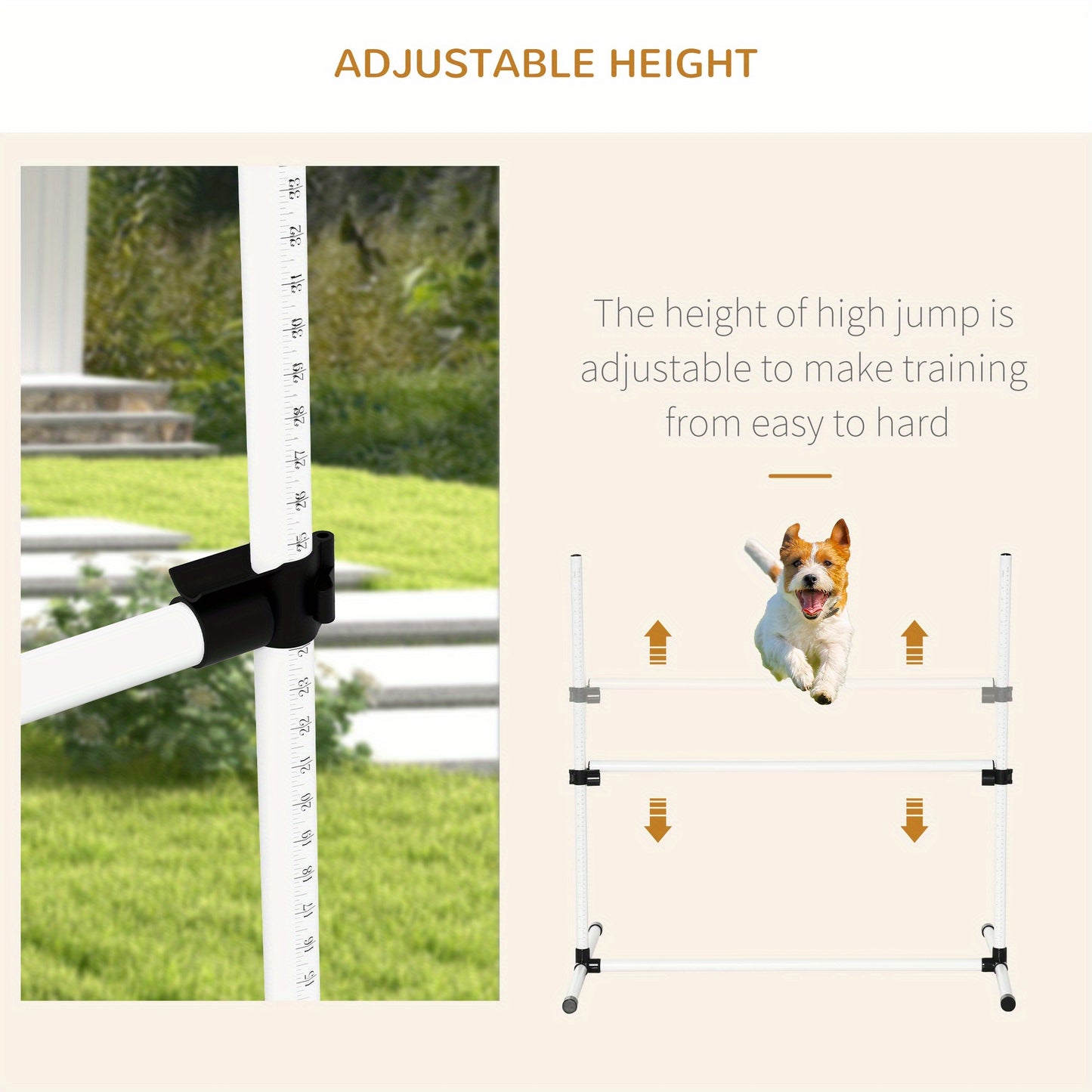 4 Piece Dog Agility Training Equipment with Adjustable Height