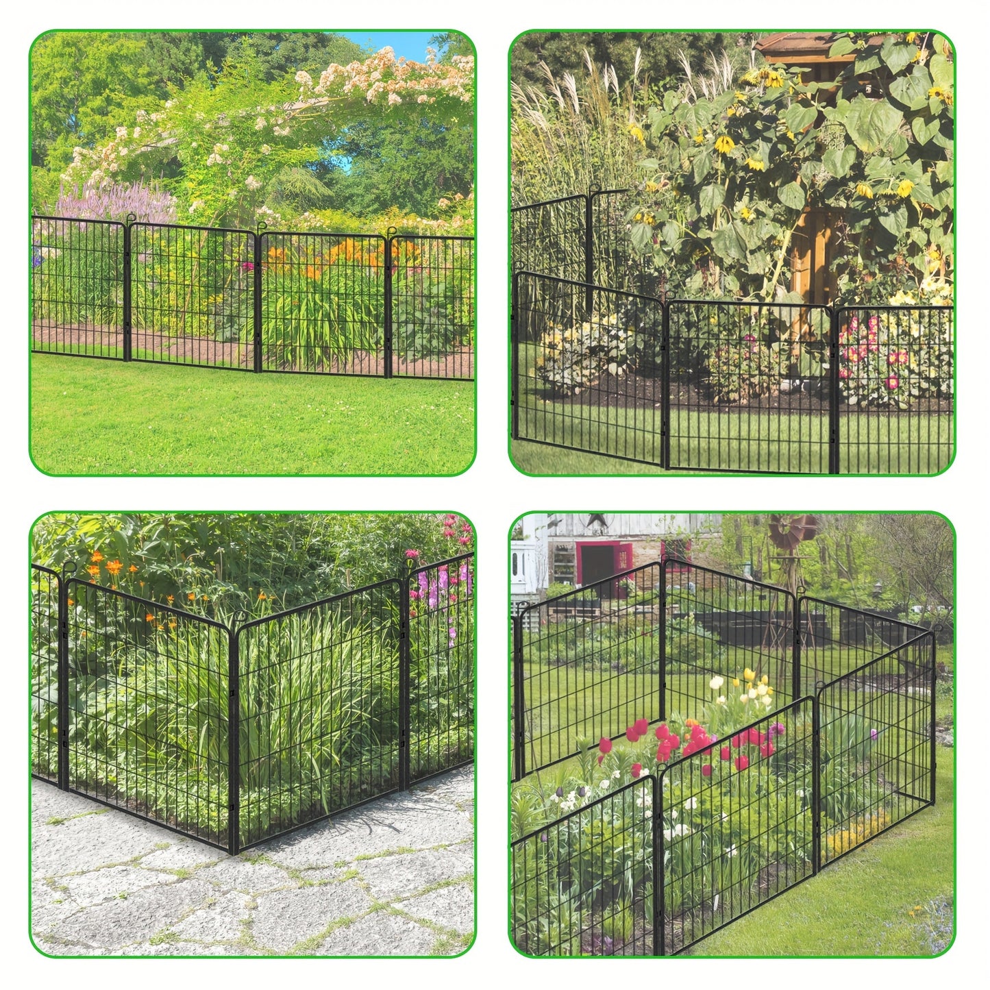 Sturdy Metal Dog Fence - Rust-Proof, Weatherproof for Large & Medium Dogs