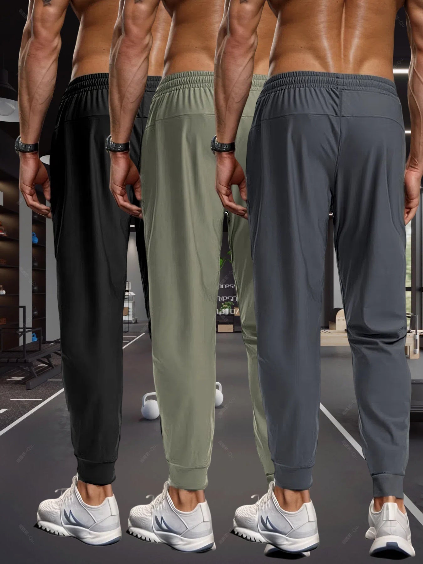 Men's Breathable Stretch Joggers With Zipper Pockets