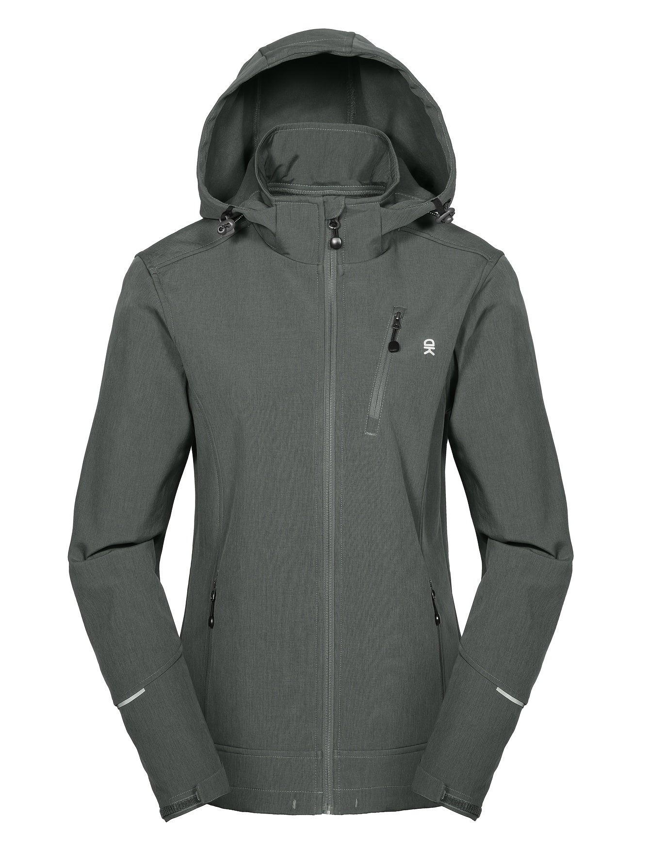 Women's Softshell Ski Jacket With Removable Hood Water Repellent