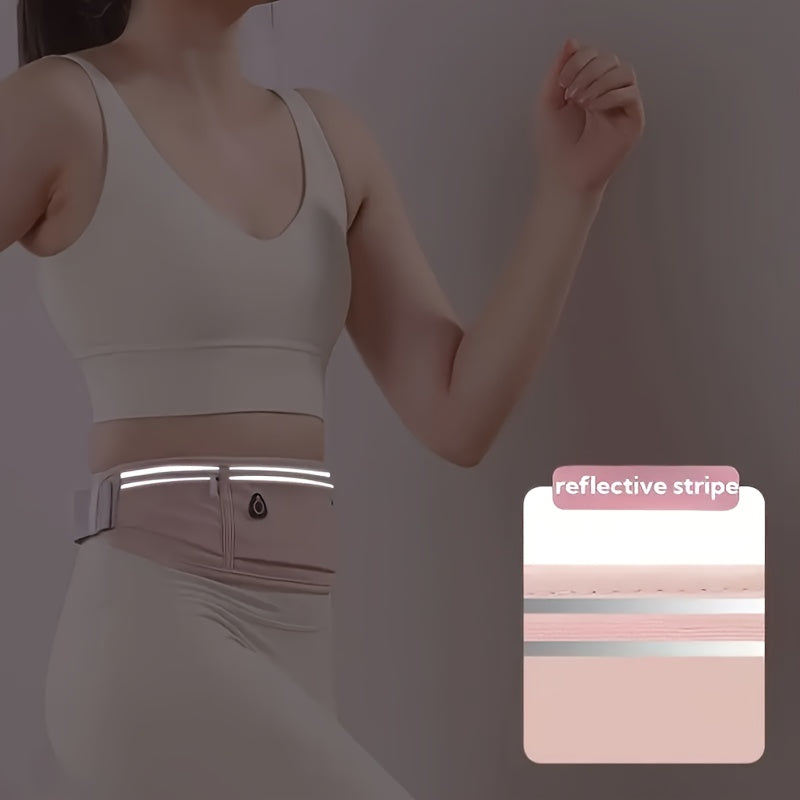 Breathable Nylon Running Waist Bag With Lock Buckle Reflective Strip