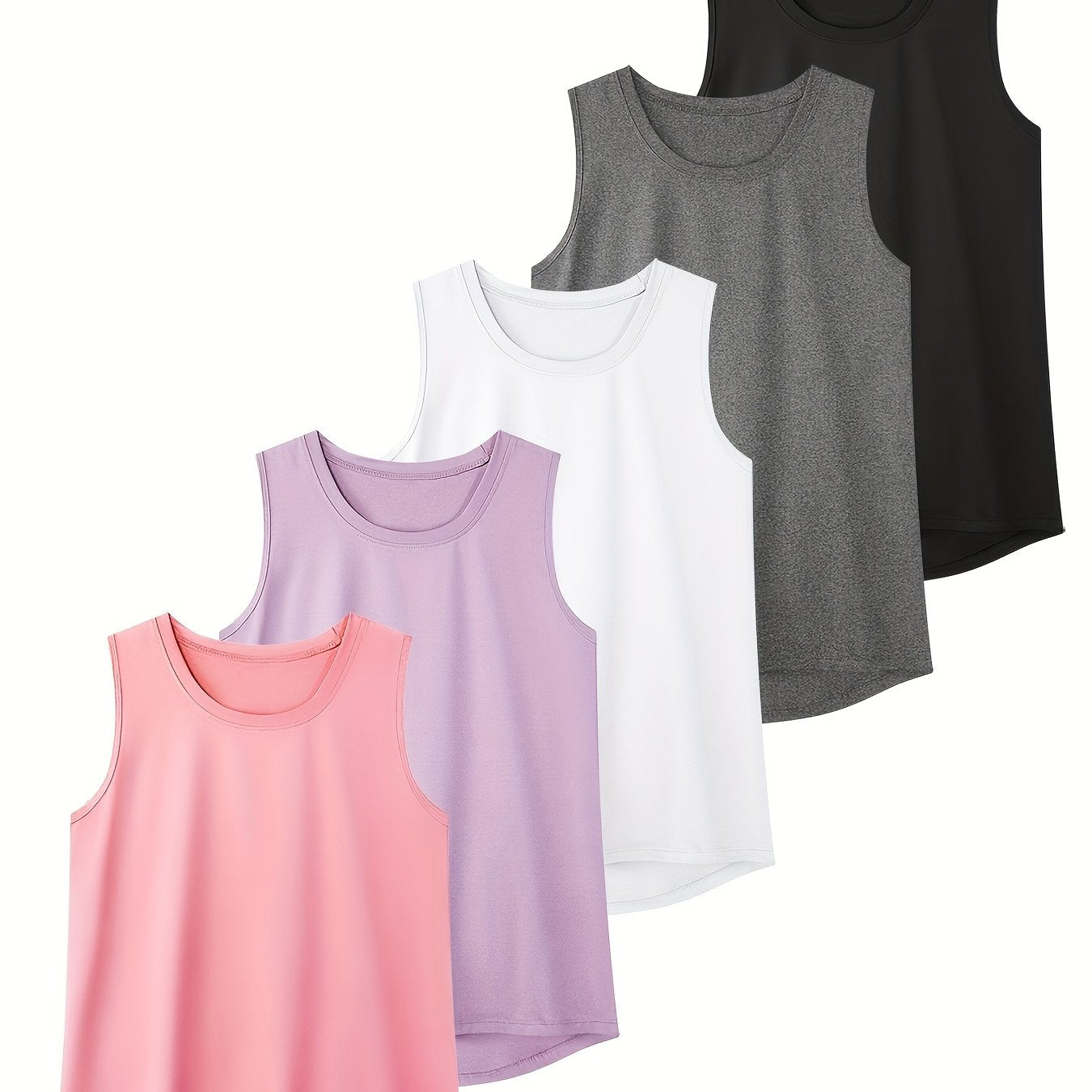 Women's 5pc Tank StyleTop - Quick-Dry, Machine Washable