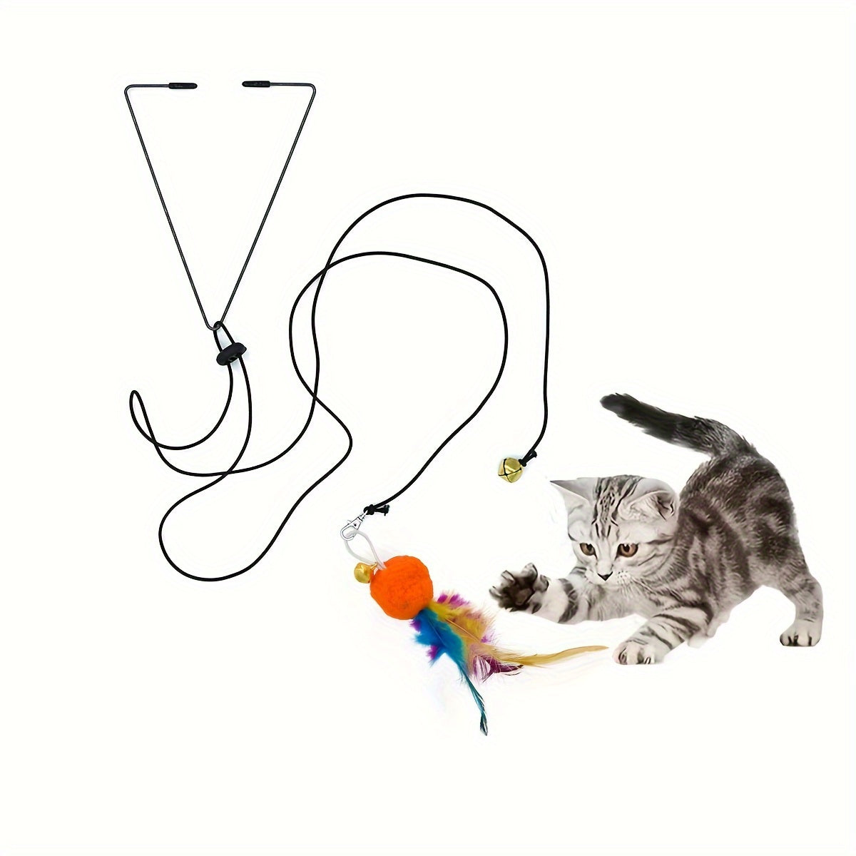 Premium Plush Cat Toys Set With Feather Wands For Cats